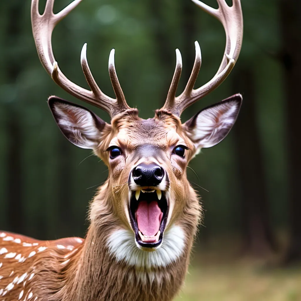 Prompt: deer in frustration, and happy