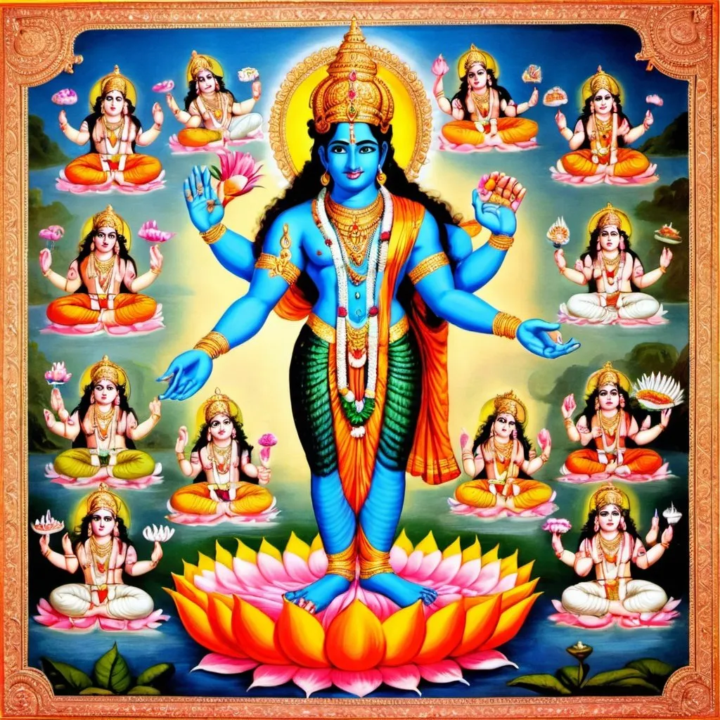 Prompt:  Lord Vishnu with many hand