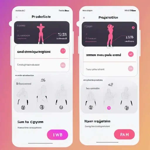 Prompt: An UI design where there are two components, 1. The number of people at the gym : 45 2. The predicted crowd at this time : 56% and then two buttons below of back and confirm registration
