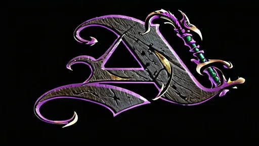 Prompt: Create a detailed fantasy-themed version of a store logo. The logo should be surrounded by elements like magical runes, glowing swords, and mythical creatures such as dragons or elves. The color palette should be rich with deep blues, purples, and gold, evoking a mystical and enchanting atmosphere. Incorporate a medieval or Gothic style for the text and frame, with a slightly weathered look as if it’s carved in ancient stone. The overall vibe should be magical, adventurous, and captivating, perfect for a store selling fantasy miniatures.”