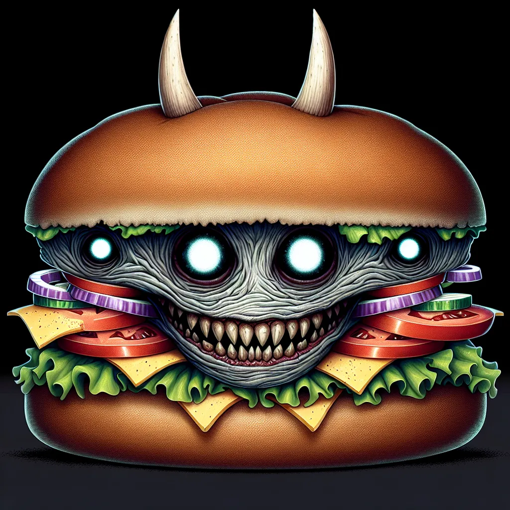 Prompt: herobrine burger