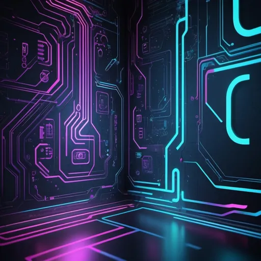 Prompt: Design futuristic and digital-themed wallpapers reflecting advancements in technology and digital art.
Use neon colors, circuit patterns, and holographic effects.