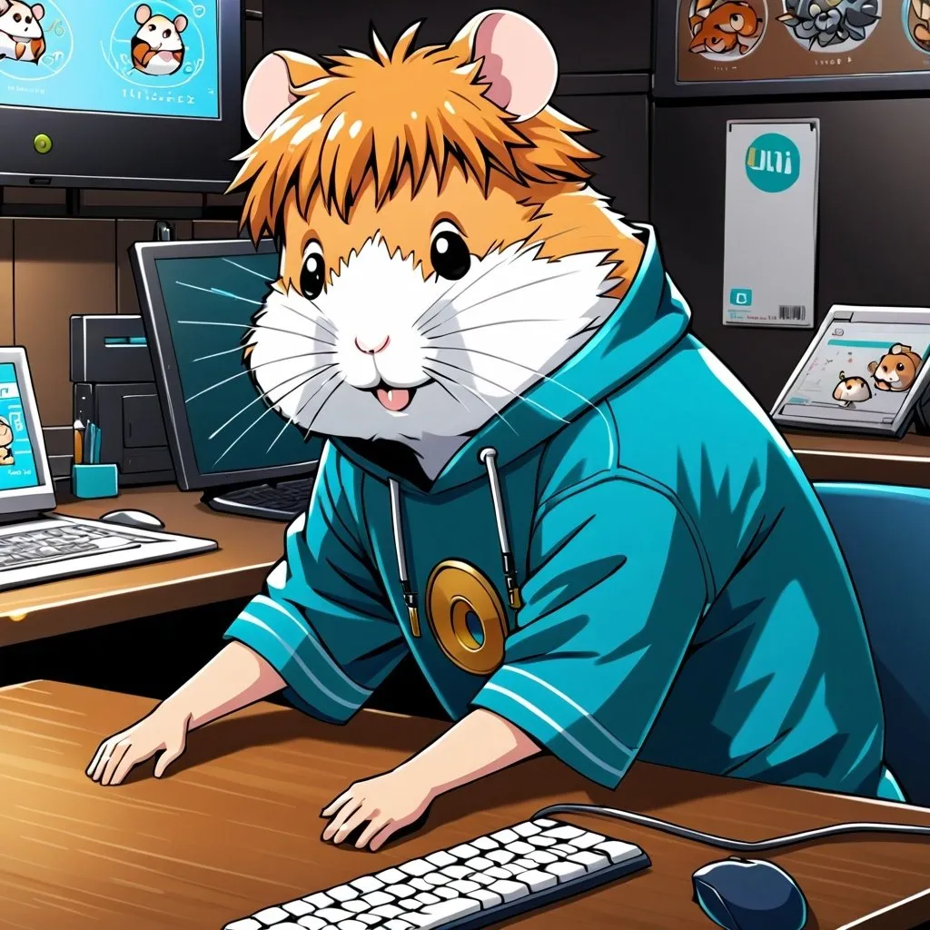 Prompt: anime, human boy
 , detailed,   hair, sli
, uincoin, hamster like 
very detailed