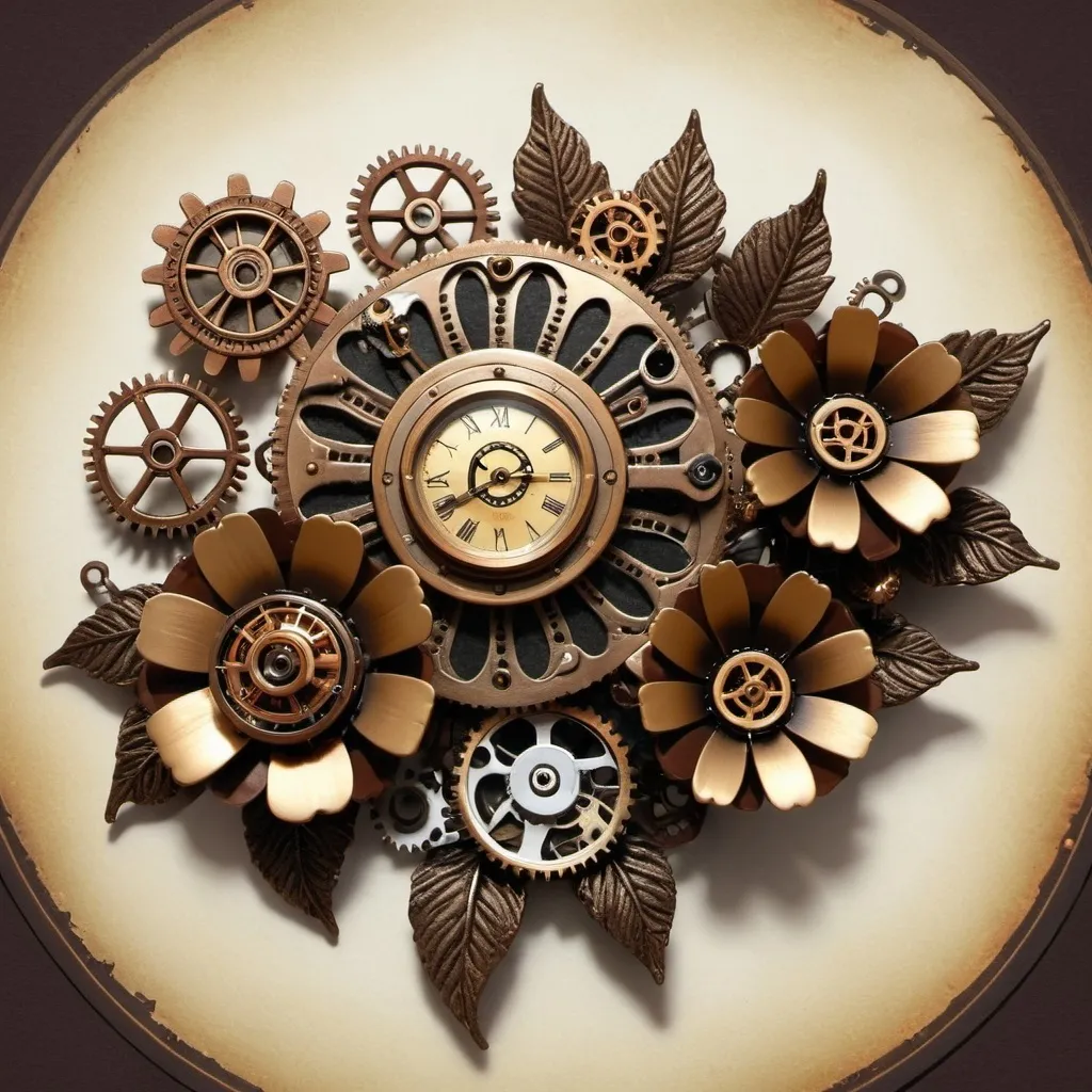 Prompt: steampunk flowers 