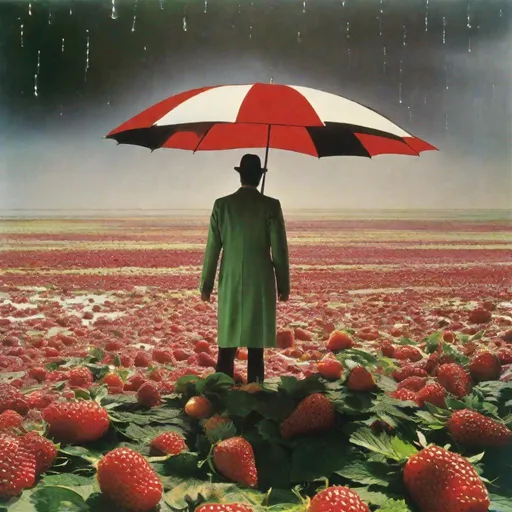 Prompt: THE GREATEST album cover art of all time, classic, famous, iconic, genre-defining, rock, indie, alternative, brilliant, a single ripe blackberry, Avantgarde avant, dada, simple, minimalist, show me your junk, historical COLORFUL, ruination day, raining milk, ELECTRIC VOLTS, 1972, mod, skinny mannequin, fake, plastic album cover, art, tasteful, wrinkled vaginas, abbey road, illustration, oddness [HYPGNOSIS] art by Hypgnosis 