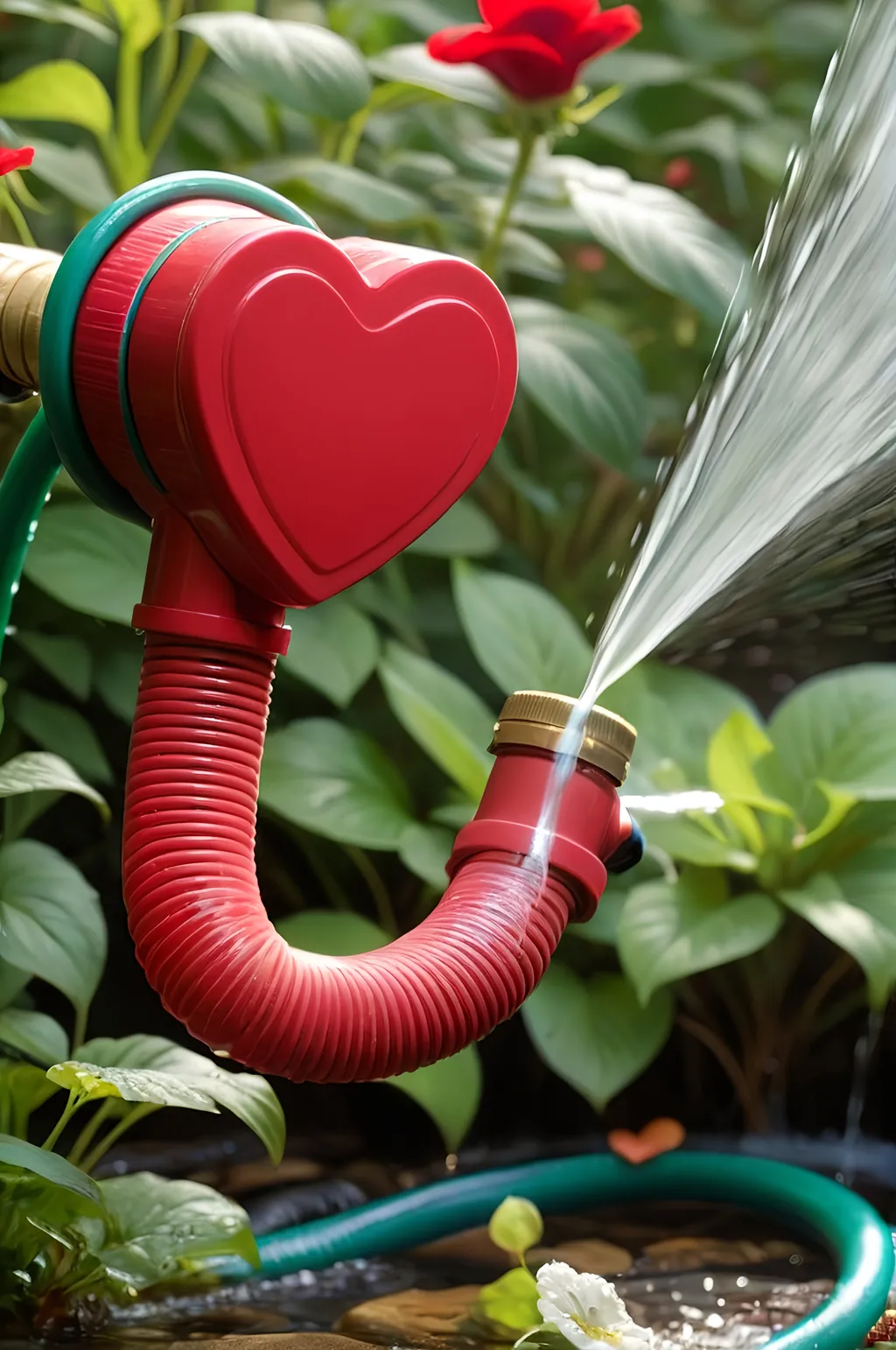 Prompt: Love, it flows like a garden hose 