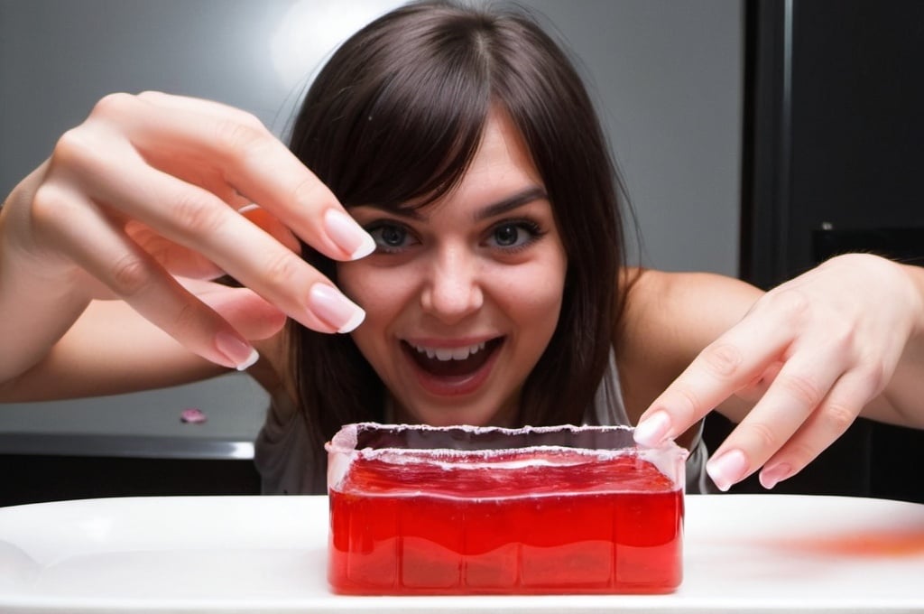 Prompt: Enorğ Golp wiggling her fingers in your jello for no reason 