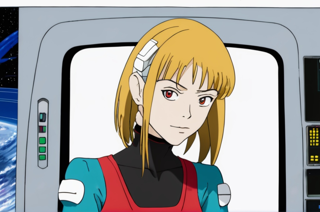 Prompt: Haruko from FLCL on Star Trek: the Next Generation 