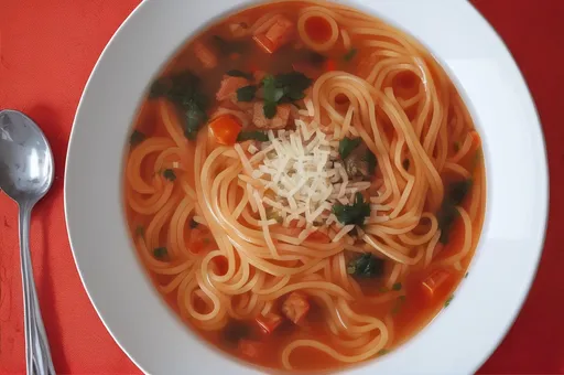 Prompt: Spaghetti soup