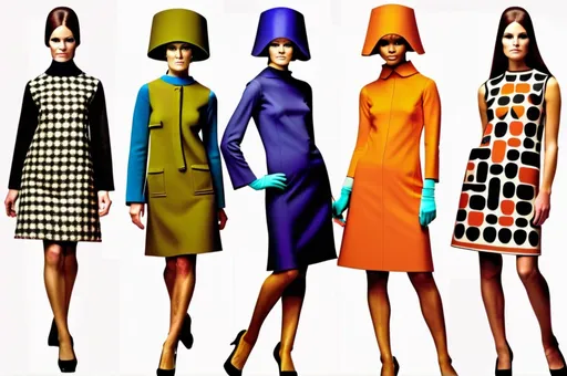 Prompt: Project Runway winning mod looks for the year 1968