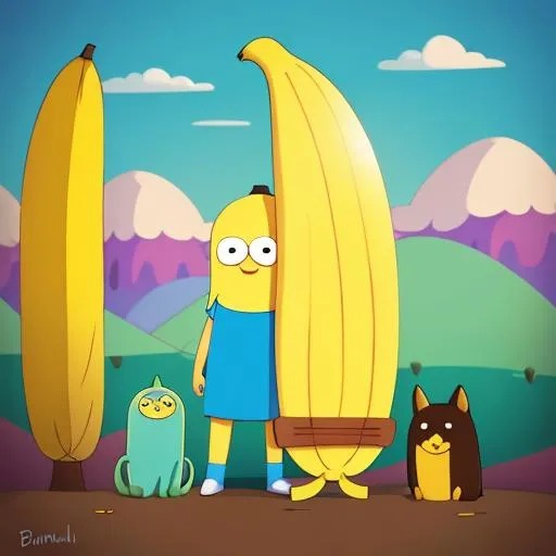 Prompt: Bananal in the style of Adventure Time 