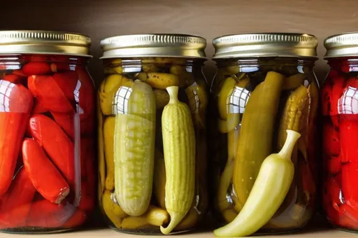 Prompt: Jars of pickled pants