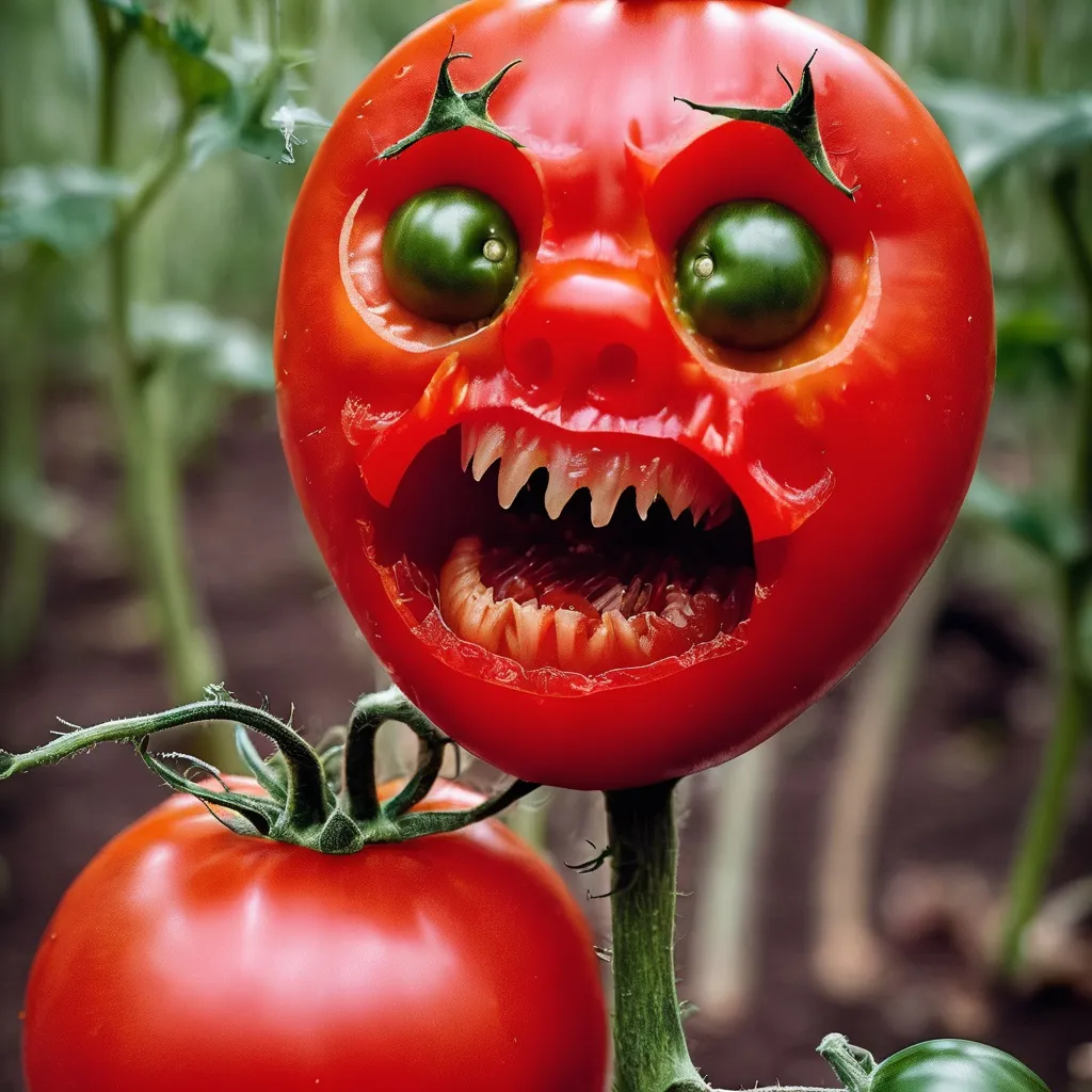 Prompt: Cannibal tomato 