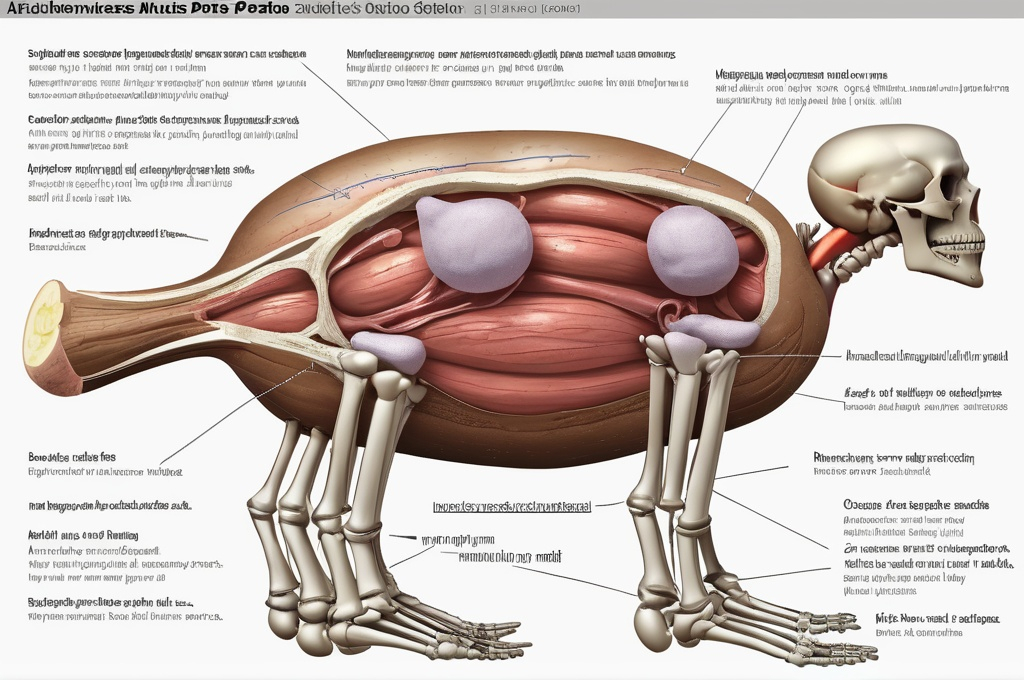 Prompt: Diagram of potato muscles and skeleton 