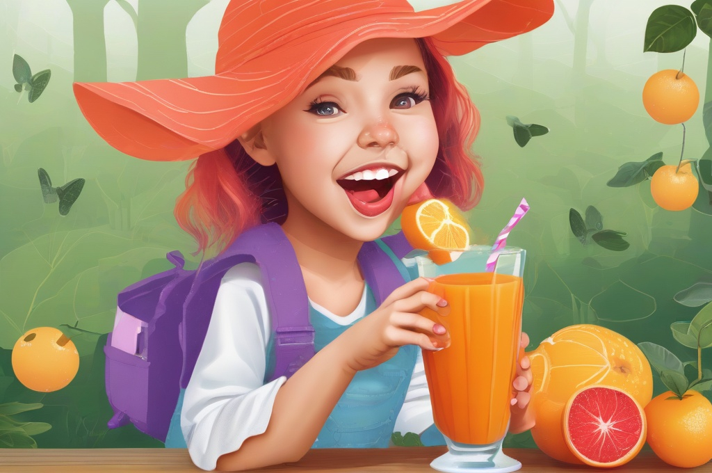 Prompt: Fresh squeezed organic girl juice 