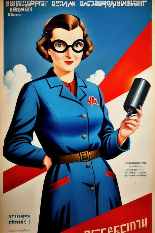 Prompt: Depression-era Soviet socialist realism propaganda poster, lady scientist, “Let’s decode  genomes for the public good!”, ВПЕРЕД! ЗА НАШЕМУ ВРЕМЕНИ! Shocking, futuristic, 1942, goggles, with all deliberate speed, minimalist, cement, angular 
«Пизда для всех!» propaganda ПОШЛИ!