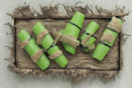 Prompt: Wabi sabi soggy log wasabi mob