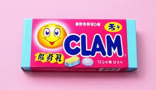 Prompt: A package of clam-flavored chewing gum 