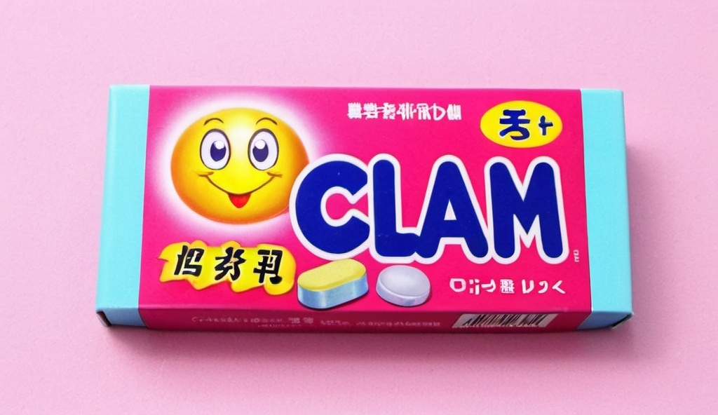 Prompt: A package of clam-flavored chewing gum 