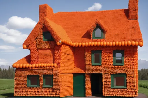 Prompt: House made entirely out of carrots 