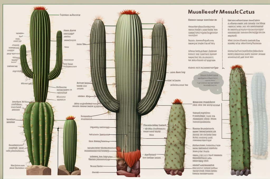 Prompt: Diagram of cactus muscles and skeleton 