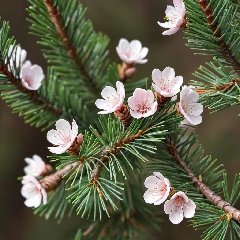 Prompt: Pine blossoms in spring 