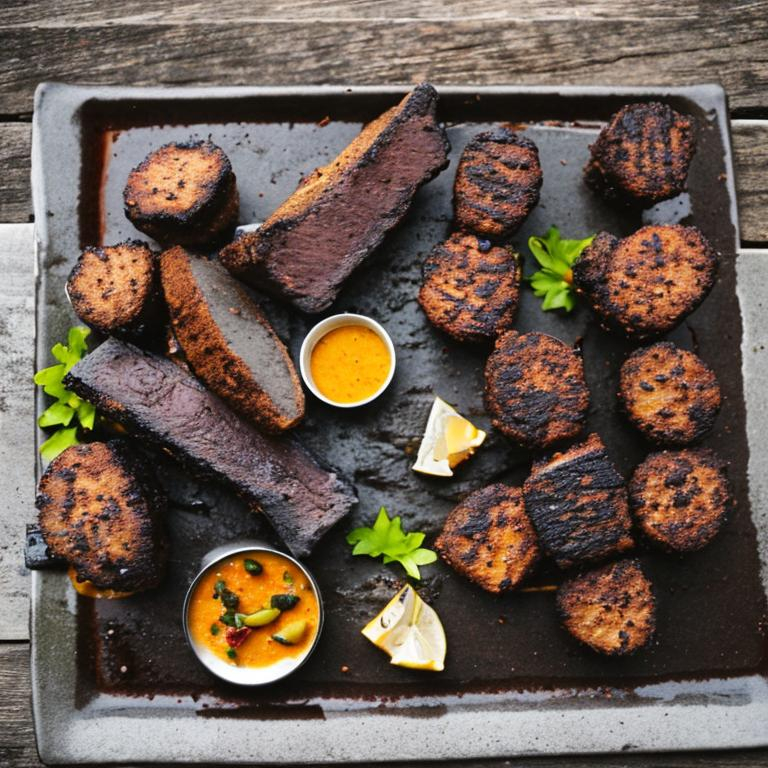 Prompt: A plate of Scottish stone barbecue 