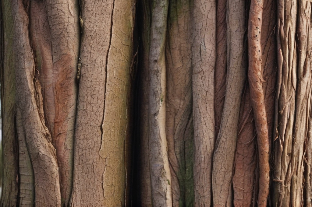 Prompt: Trees with human skin for bark