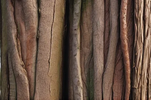 Prompt: Trees with human skin for bark