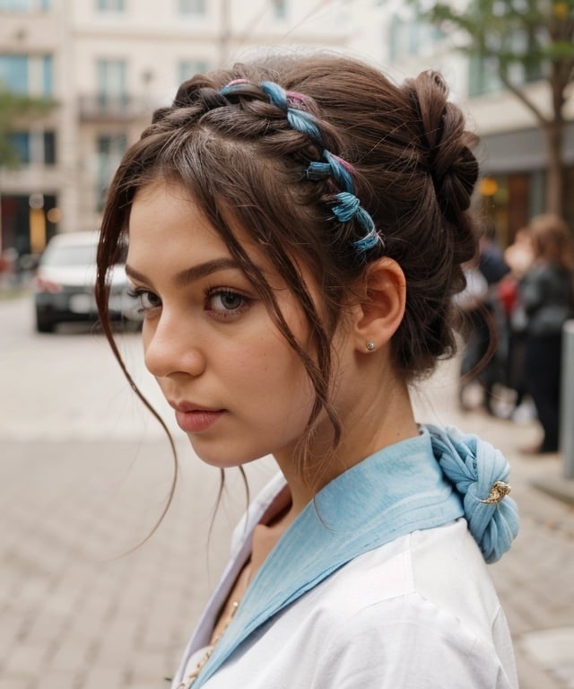 Prompt: Super trendy knotted hairstyle for stupid women 