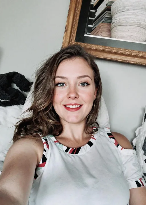 Prompt: A wee fair lass with cuntbreath