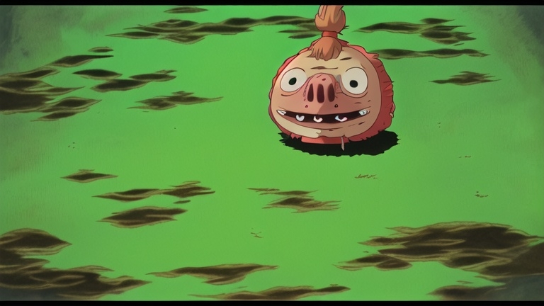 Prompt: Opening scene of the Ghibli film “The Haunted Merkin of Lady Smoothbottom”