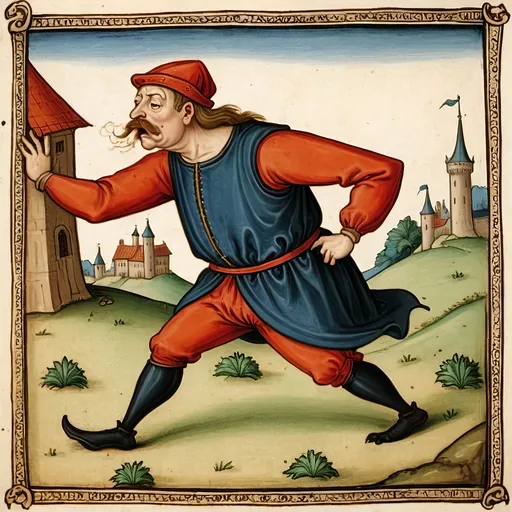 Prompt: medieval illustration of a fart