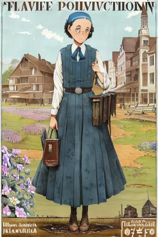 Prompt: Depression-era travel poster advertising a holiday in Flatbille, KS, flat, plains, 1938, serious, important, dire, inspirational, formal, technicolor, modest, pretty, realism, Norman Rockwell, farmers, flat, very flat, xenophobia, drunkenness, boredom, Dutch, severe, fields, nothing to do, mud, flat, chickens, corn, tulips, lesbian chic, Ellen VanderMeer, cottagecore 