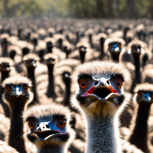 Prompt: 1000 emu army