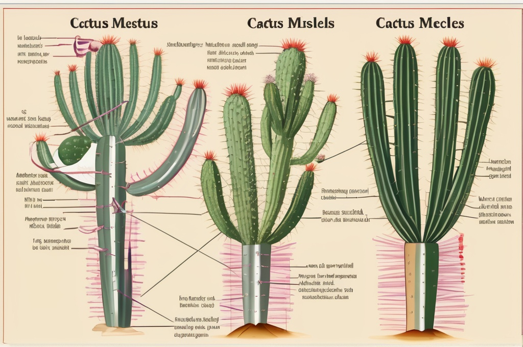 Prompt: Diagram of cactus muscles and skeleton 