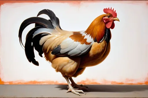 Prompt: Painting of a chicken by Mark Rothko 