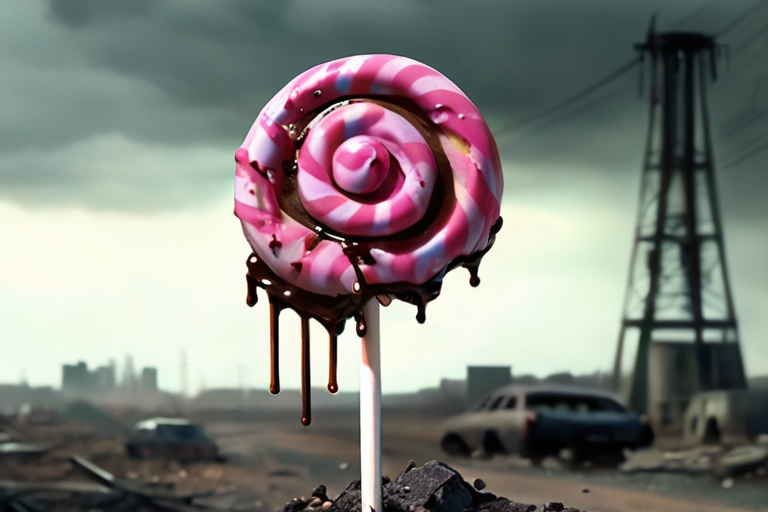 Prompt: It’s just a post-apocalyptic lollipop, baby