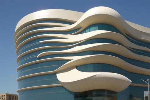 Prompt: Building shaped like a bearded clam
