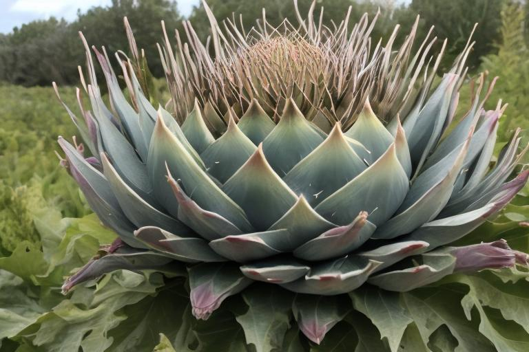 Prompt: Hairy artichoke in its natural habitat 