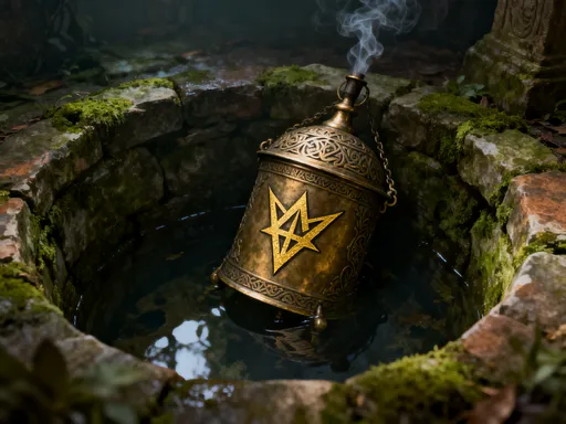 Prompt: Undisclosed thurible in the cistern emblazoned with the sigil of vexillology 
