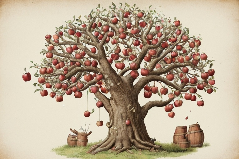 Prompt: Hail to thee, old apple-tree,
Whence thou may’st bud, and whence thou may’st blow,
And whence thou may’st bear apples enow
Hats full! caps full!
Bushel-barrel-sacks full,
And my pockets full, too, huzzah!”