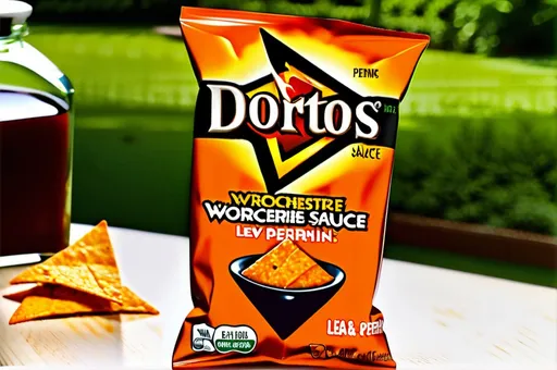 Prompt: Lea & Perrins Worcestershire Sauce flavored Doritos 