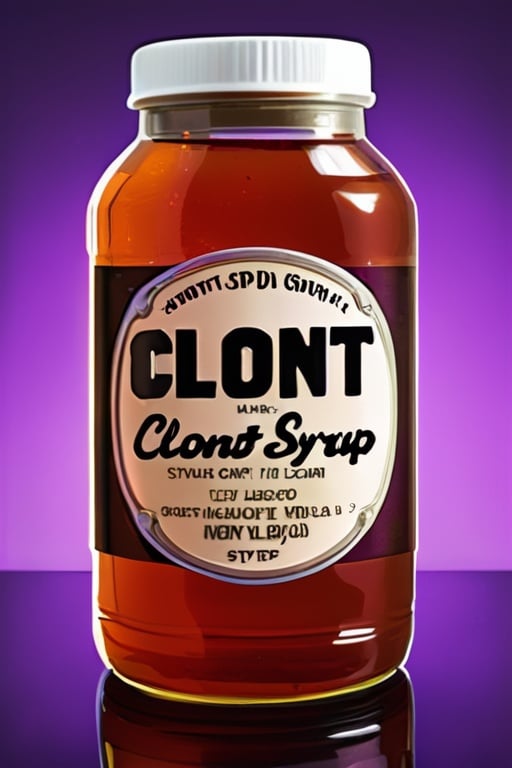 Prompt: Jar of clont syrup 