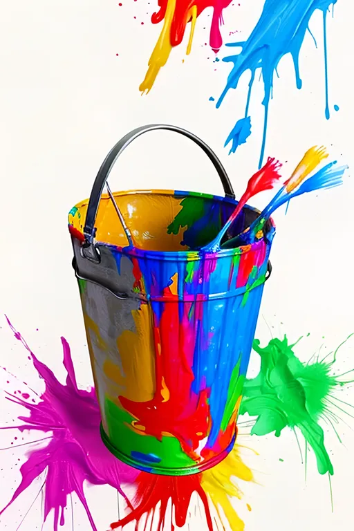 Prompt: Joyous paint bucket 