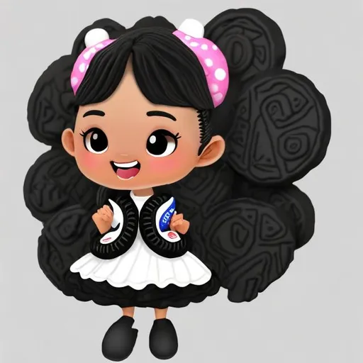 Prompt: Girl Oreo with hair 