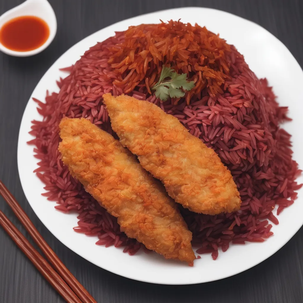 Prompt: Fried ghunch with red rice 