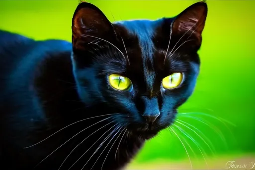 Prompt: A black cat