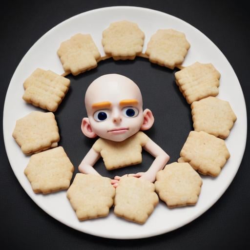 Prompt: Homunculus on a cracker 