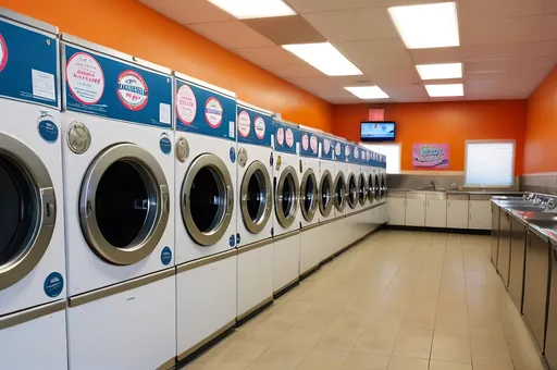 Prompt: Michelle’s Soapy Hole laundromat 